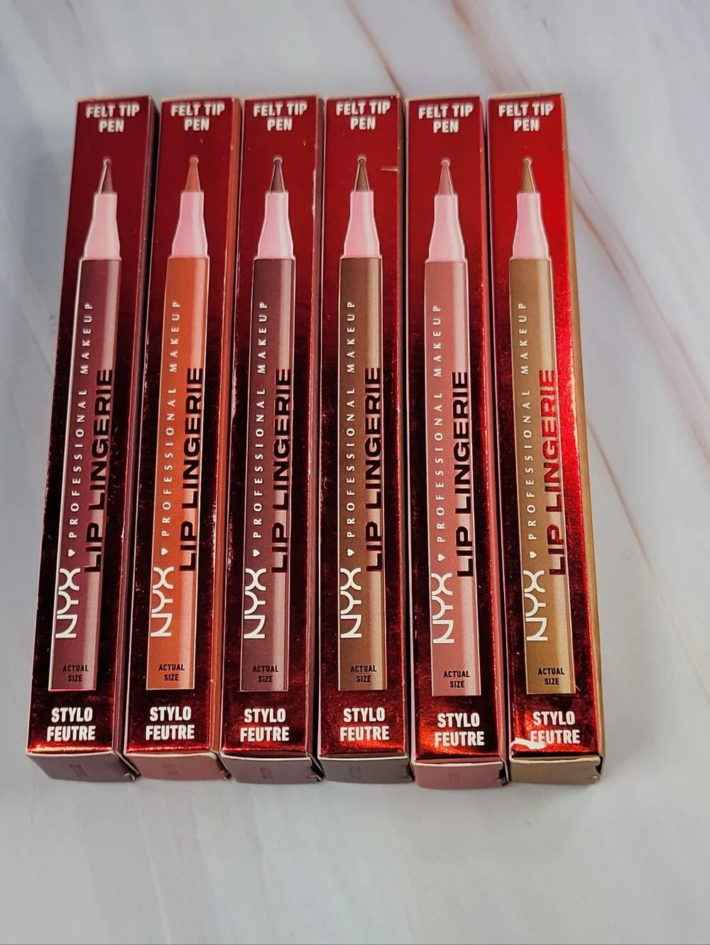 6 Piece NYX Lip Lingerie Lip Liner Stain Bundle BNIB